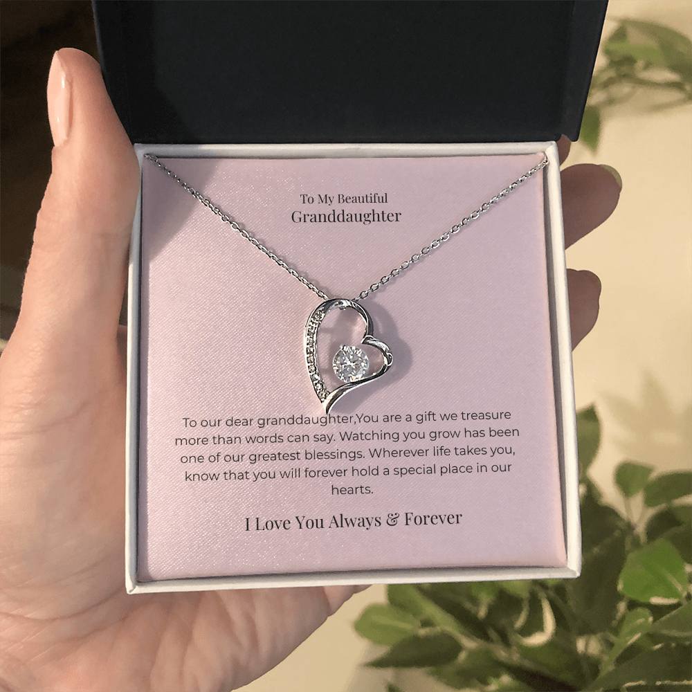 Forever Love Necklace for Granddaughter – Cherished Jewelry Gift for Birthday, Graduation, Christmas & Special Moments
