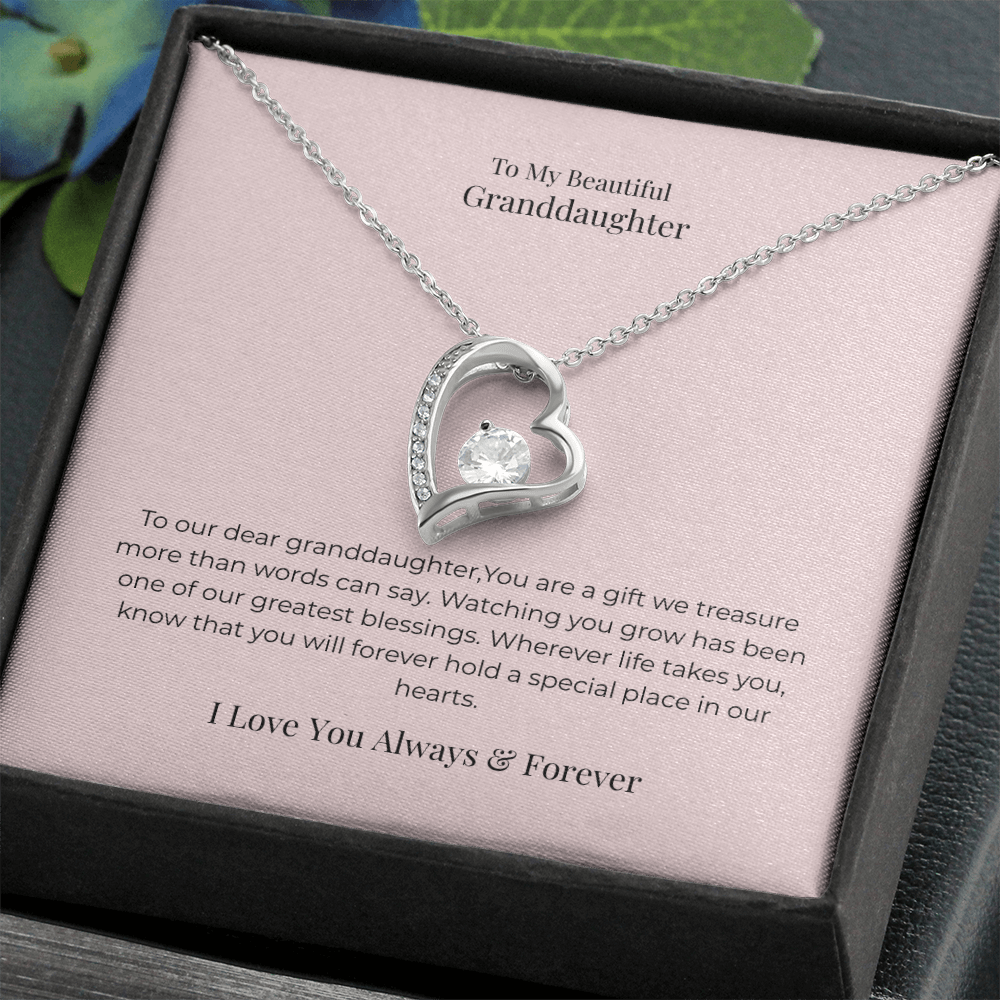Forever Love Necklace for Granddaughter – Cherished Jewelry Gift for Birthday, Graduation, Christmas & Special Moments