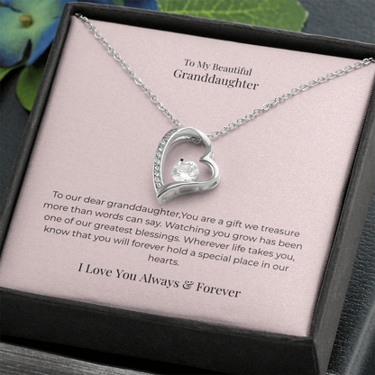 Forever Love Necklace for Granddaughter – Cherished Jewelry Gift for Birthday, Graduation, Christmas & Special Moments