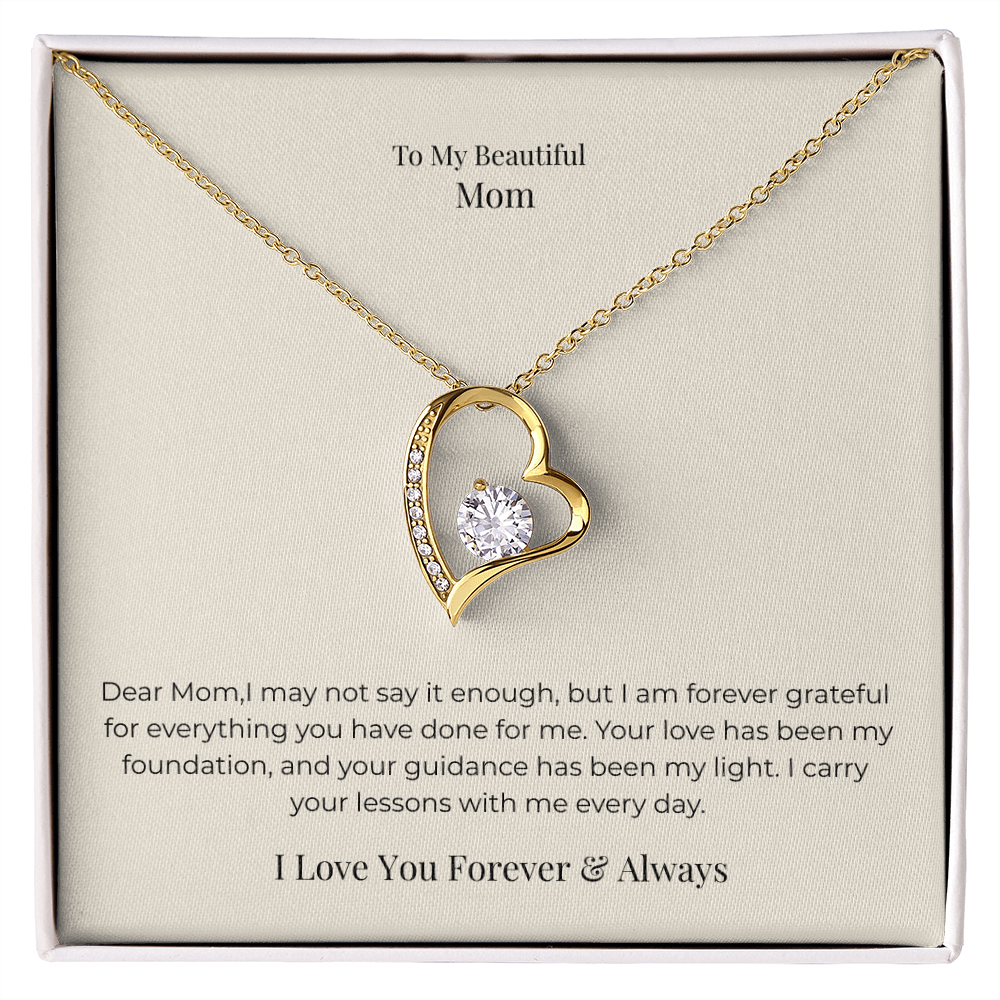 Forever Love Necklace for Mom – Timeless Jewelry Gift from Daughter or Son for Mother's Day, Birthday & Christmas