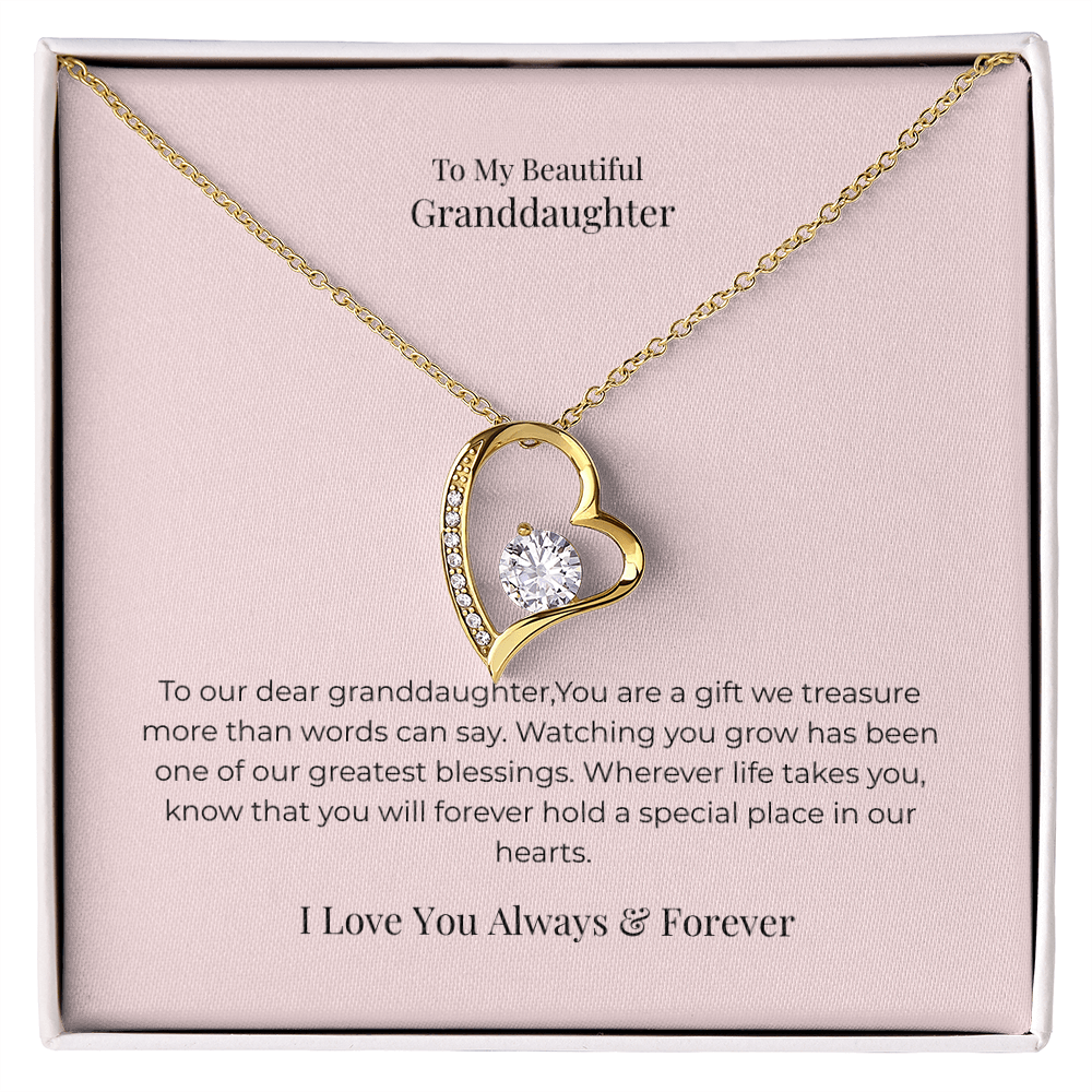 Forever Love Necklace for Granddaughter – Cherished Jewelry Gift for Birthday, Graduation, Christmas & Special Moments