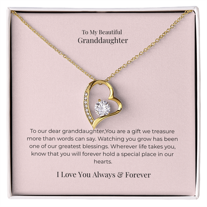 Forever Love Necklace for Granddaughter – Cherished Jewelry Gift for Birthday, Graduation, Christmas & Special Moments