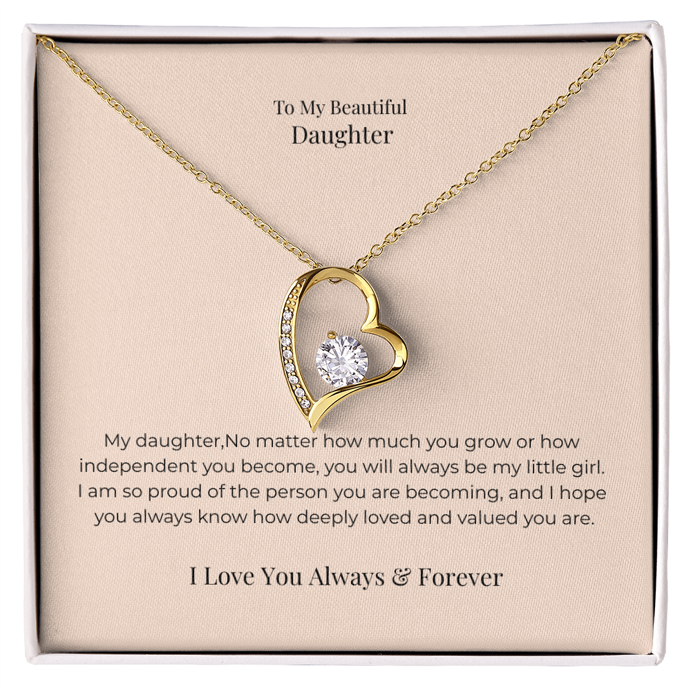 To My Daughter Forever Love Necklace – Meaningful Gift from Mom or Dad for Birthday, Graduation & Christmas