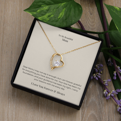 Forever Love Necklace for Mom – Timeless Jewelry Gift from Daughter or Son for Mother's Day, Birthday & Christmas