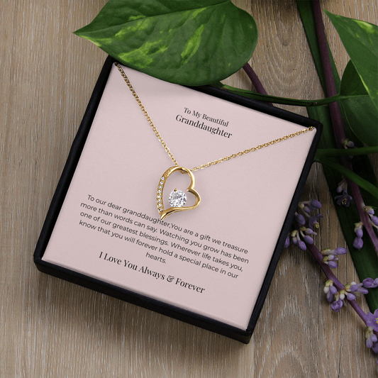 Forever Love Necklace for Granddaughter – Cherished Jewelry Gift for Birthday, Graduation, Christmas & Special Moments