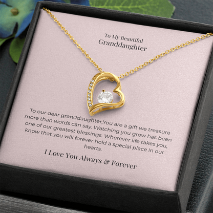 Forever Love Necklace for Granddaughter – Cherished Jewelry Gift for Birthday, Graduation, Christmas & Special Moments