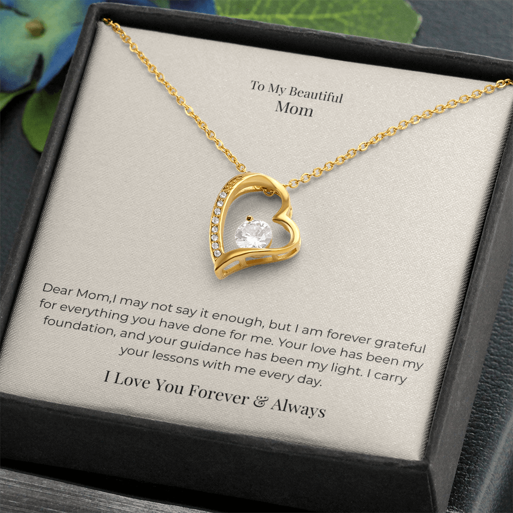 Forever Love Necklace for Mom – Timeless Jewelry Gift from Daughter or Son for Mother's Day, Birthday & Christmas