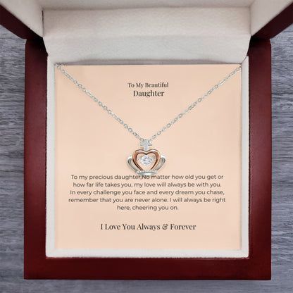 To My Daughter Crown Pendant Necklace – Meaningful Princess Jewelry Gift for Birthday, Graduation & Special Occasions