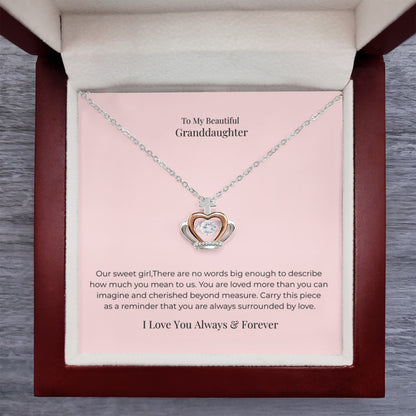 To My Granddaughter Crown Pendant Necklace – Granddaughter Gift for Birthday, Graduation, Christmas & Special Occasions