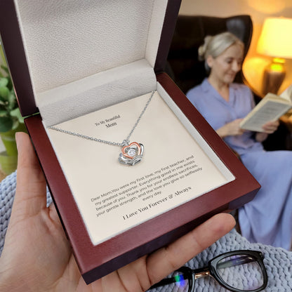 To My Mom Crown Pendant Necklace – A Symbol of Love, Strength & Appreciation Gift for Birthday, Mother's Day & Christmas